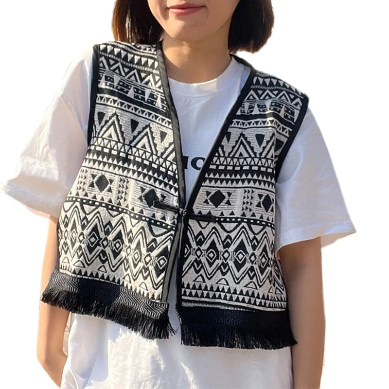 Vintage Floral Embroidery Printed Cardigan Vest Womens Elegant Sleeveless Tops Spring Summer Female Clothing Dropshipping