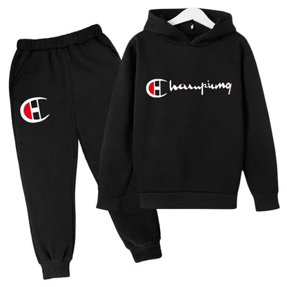 Hooded Hoodies Sweatshirts Sets Teenagers Fashion Groups of Pants Child SuitAutumn/winter Kids Clothing for Girl Boy Children&