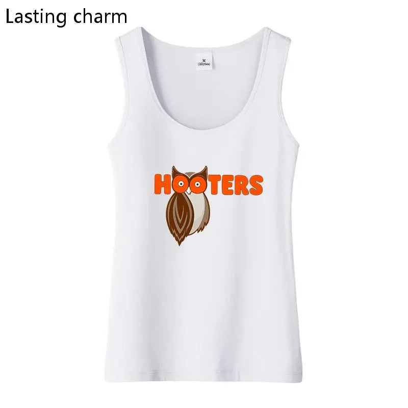 Spoon and fork cliparts hooters logo Long Tank Top Women&