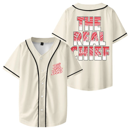 Jey Uso The Real Chief Baseball Jersey V-Neck Short Sleeve Streetwear Tee Men Women University Uniform Tops