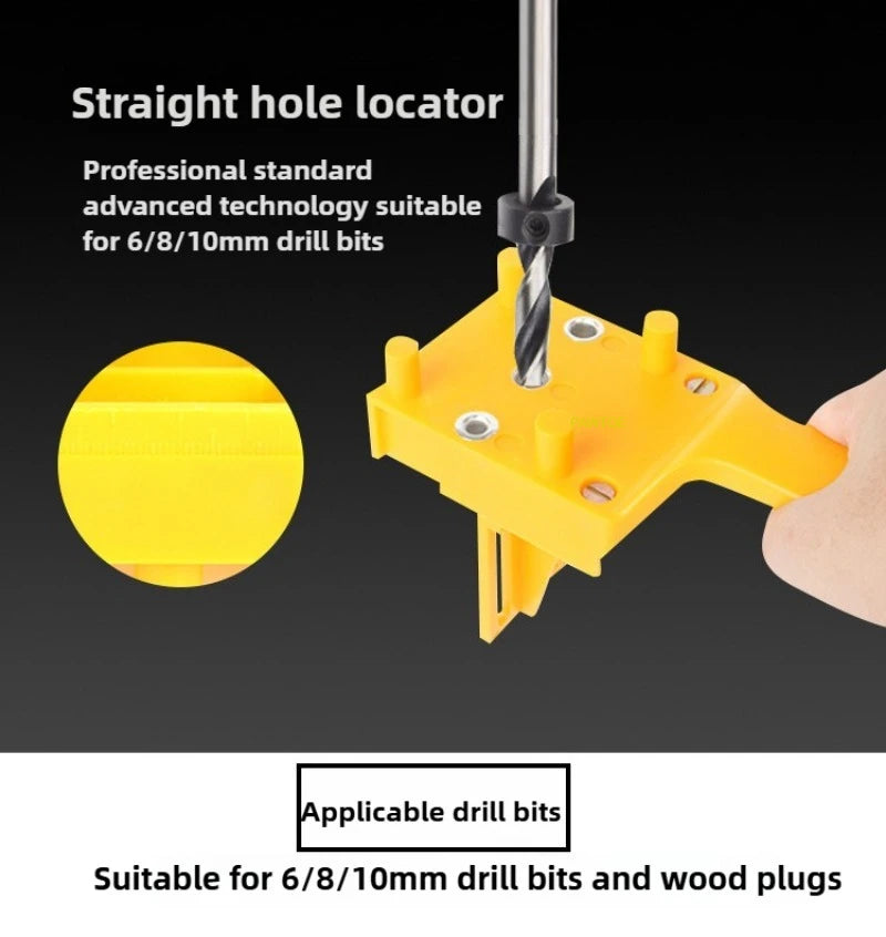 Woodworking Dowel Handheld Drill Guide and Hole Saw Tool 6/8/10mm Drill Bit For Carpentry Straight Hole Locator Clamp