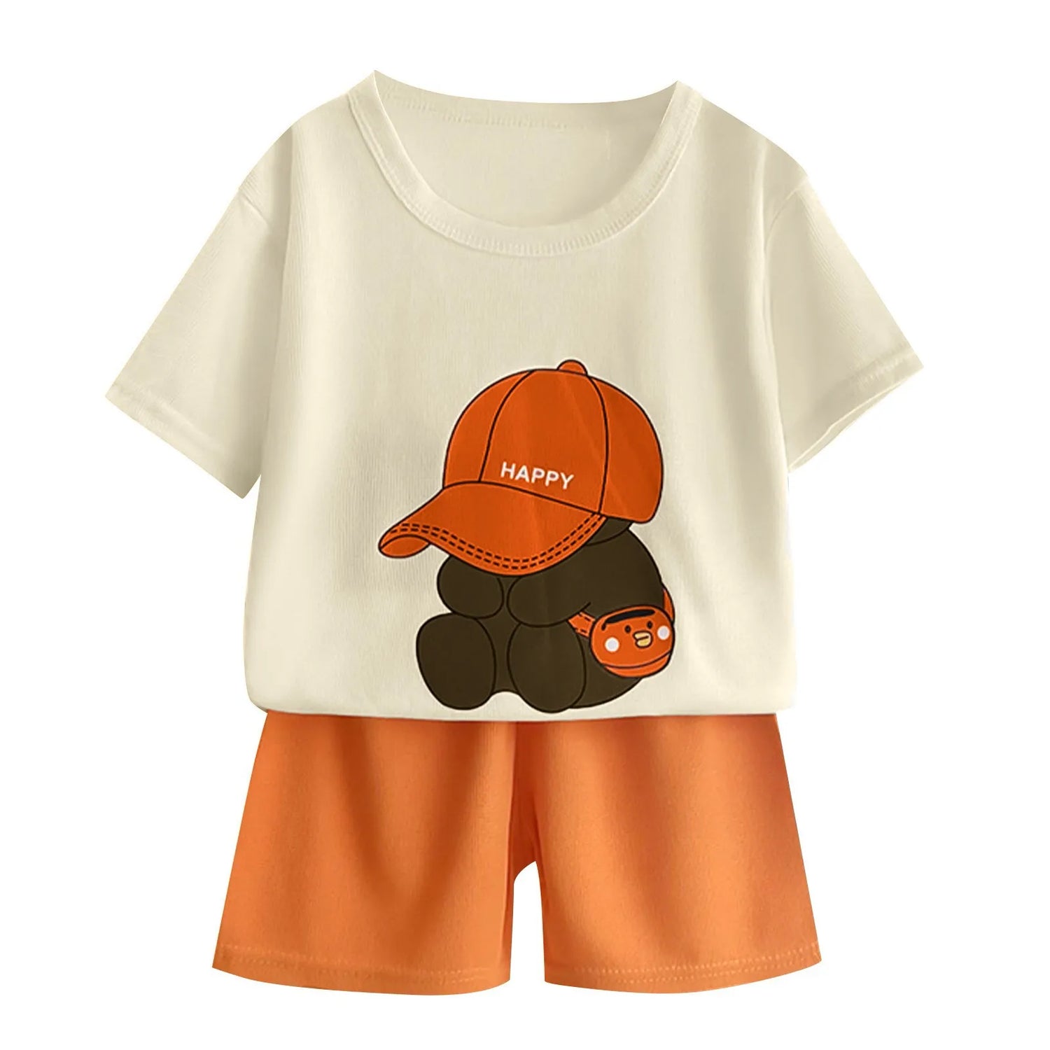 Boys Girls Cartoon Clothing Set Toddler Essentials Breathable Short Sleeve T-shirt Summer Outfit Soft Casual Loose Kids Shorts