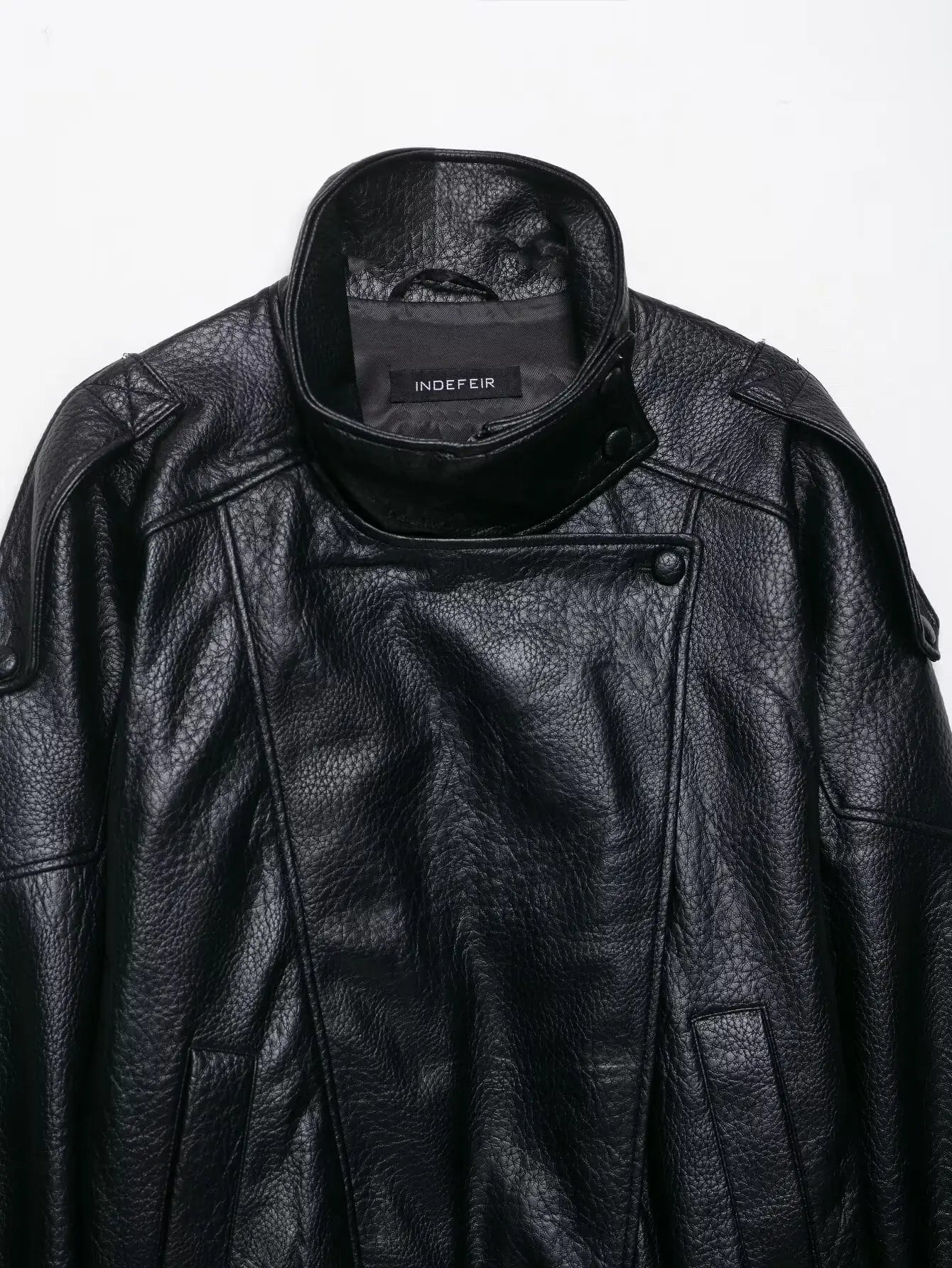 TFMLN 2025 Women Faux Leather Loose Jacket High Street Stand Collar Long Sleeve Coat Fashion Causal Zipper Outwear Autumn Winter