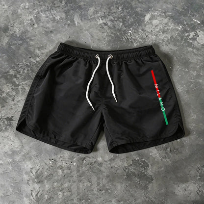 Summer Mens Beach Shorts Casual Quick Dry Surf Man Swimwear Outdoor Jogging Shorts Swimming Fashion Elastic Waist Sports Pants