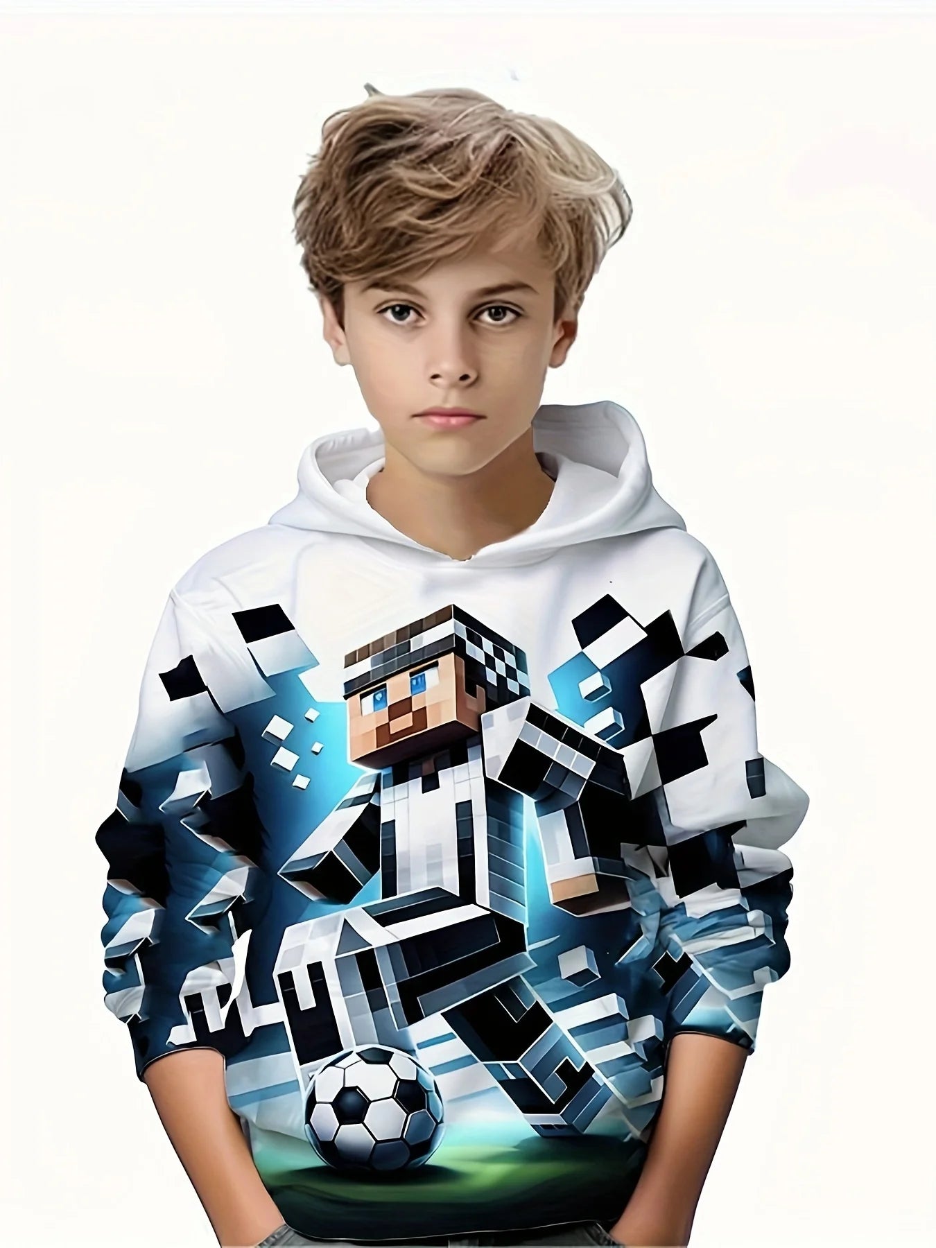 Kids Clothes Boy Hoodies Girl Clothes Long Sleeve Building Block Print Casual Kids Summer Autumn Clothes Top Children&