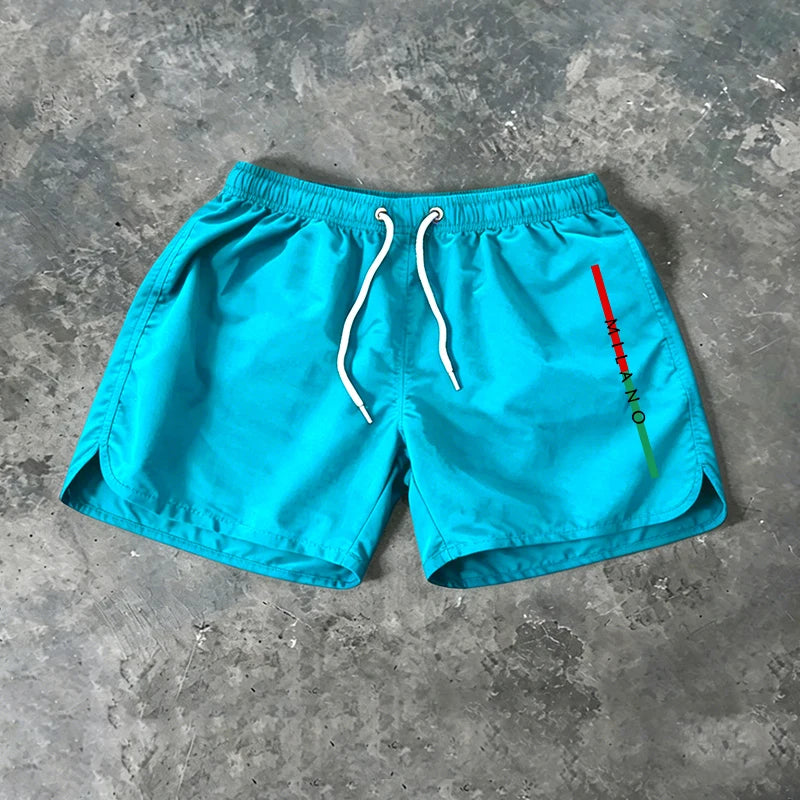 Summer Mens Beach Shorts Casual Quick Dry Surf Man Swimwear Outdoor Jogging Shorts Swimming Fashion Elastic Waist Sports Pants