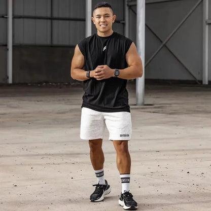 Sleeveless T-shirt Men Quick-drying Fitness Bodybuilding Shirt Male Fashion Basketball Vest Mesh Breathable Summer Gym Tank Men
