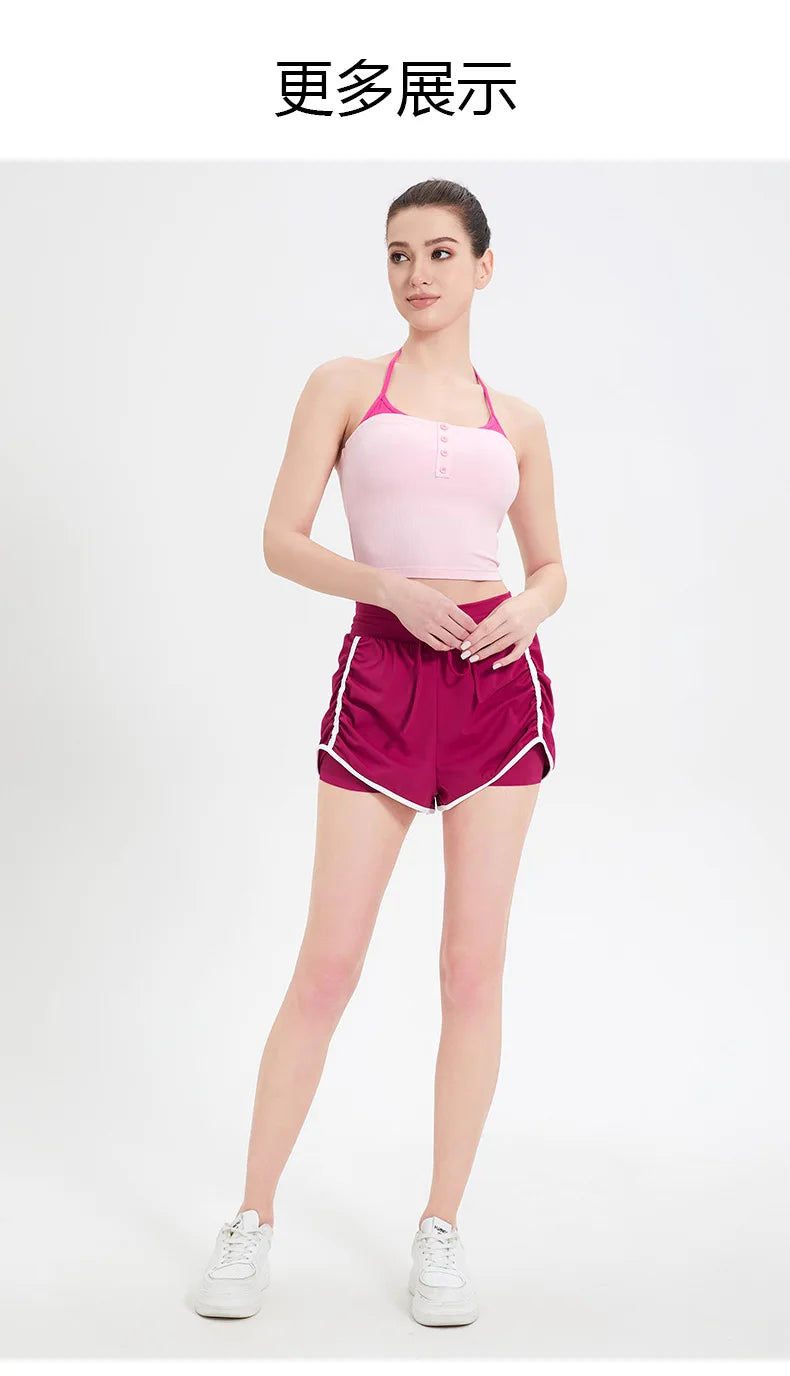 Sports Shorts for Women in Summer, Anti Glare, Quick Drying, Running, Fitness, Three Quarter Pants, Breathable