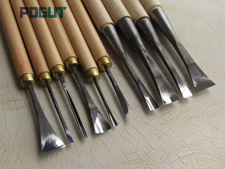 10 Pieces Hand Wood Chisel General Details Carving Knives Tools Set Made By Hand