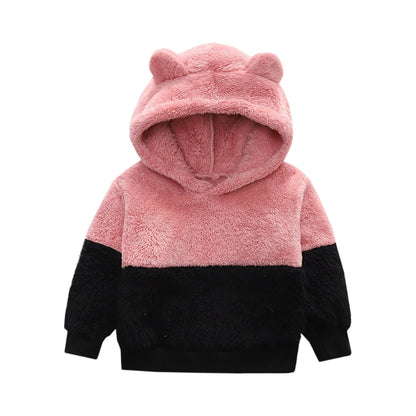 Hoodie Boys Toddler Little Boys Girls Fleec𝐞 Hoodie Pullover Sweatshirts Hooded Thick Bear Ears Shape Hoodies For Boys Age 2-8