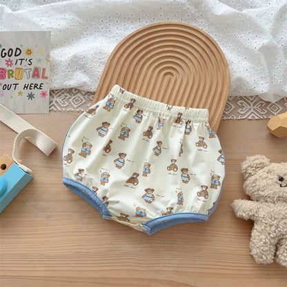 Kids Fashion: Short Sleeve Home Wear Set 2PCS , Thin Style with Cute Bear Prints, A Class Infant Clothing Set for Boys 3M-3Y