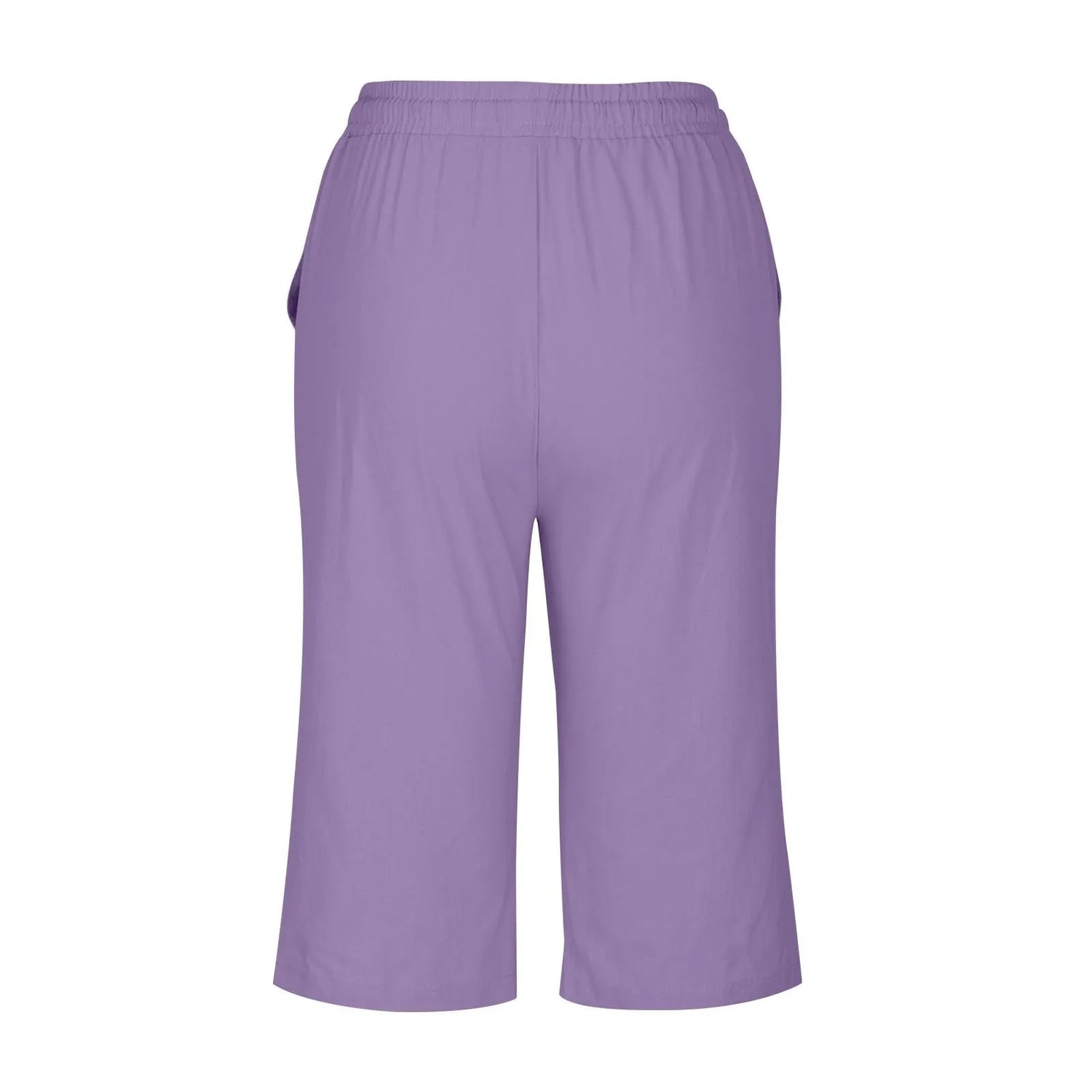 Casual Cotton Linen Pants For Female Streetwear Solid Color Wide Leg Capri Versatile Palazzo Pants Baggy Cargo Pants With Pocket