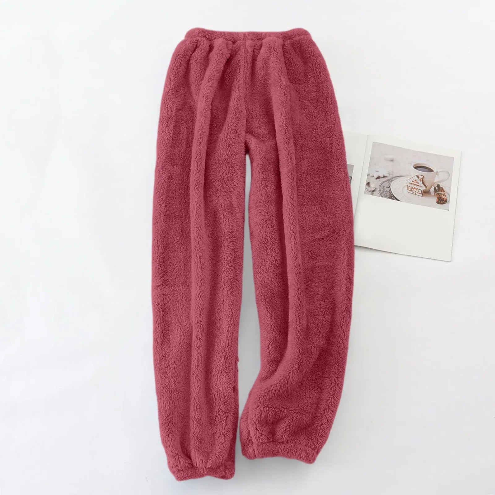 Pajamas Pants For Women Warm Winter Solid Color Sleepwear Pyjamas Plush Pants Women Nightwear Fashionable Home Wear