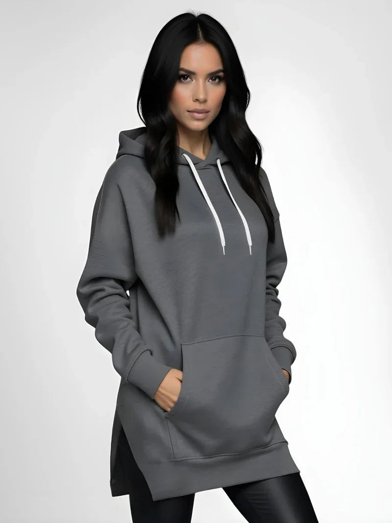 Hoodies Coats Women Solid Sweatshirts Jacket Pocket Drawstring Hooded Slight Strech Loose Casual Office Lady 2025 Spring Autumn