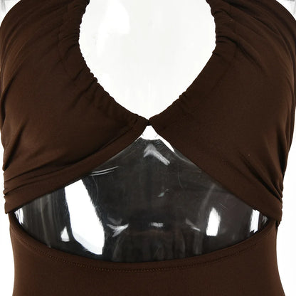 Sleeveless Sexy Female Midi Backless Dresses Slim Night Club Party Women&