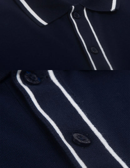 New Men Polo Shirts Short Sleeve Polo Collar Patchwork Solid Men&