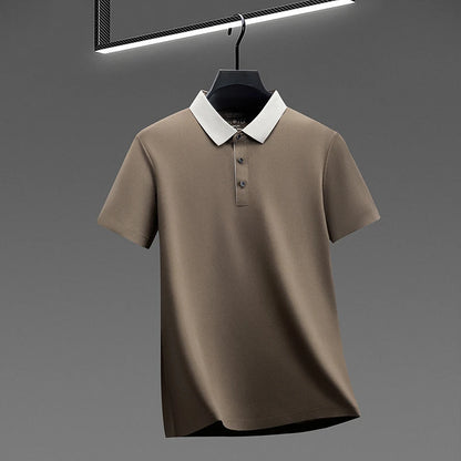 Polo Shirt for Men Short Sleeve Contrast Collar Design Soft Comfortable Fabric for Office and Casual