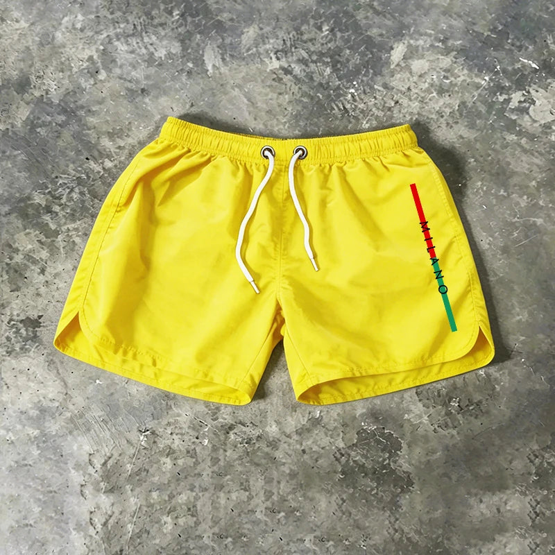 Summer Mens Beach Shorts Casual Quick Dry Surf Man Swimwear Outdoor Jogging Shorts Swimming Fashion Elastic Waist Sports Pants