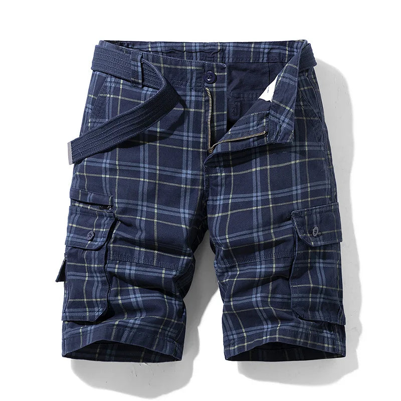 Men Shorts 2023 Fashion Plaid Beach Shorts Mens Casual Camo Camouflage Shorts Military Short Pants Male Bermuda Cargo Overalls