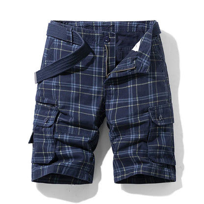 Men Shorts 2023 Fashion Plaid Beach Shorts Mens Casual Camo Camouflage Shorts Military Short Pants Male Bermuda Cargo Overalls
