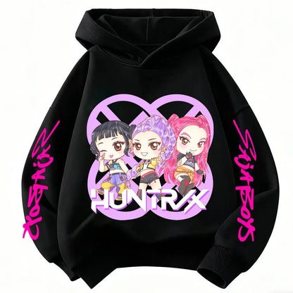 Hoodie for kids from the popular Korean K-pop series "Demon Hunter" 2026,for boys and girls,warm hooded clothing for winter/fall