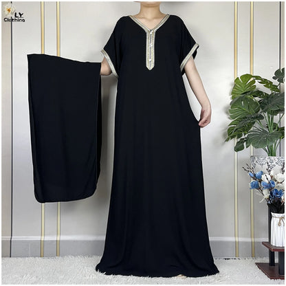 New Summer Kaftan Abaya 2023 African Dresses for Women Traditional Clothing Islam Prayer Attire Turkey Muslim Loose Robe Ramadan