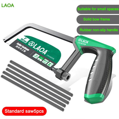LAOA  Hacksaw 6/12 inch Frame Small Hacksaw Household Small Handheld Woodworking Hand Saw Cutting