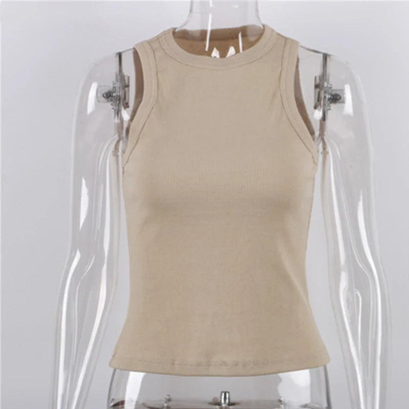 Tank Tops Women Yellow Casual Vest Sleeveless Camis Shoulder Women&