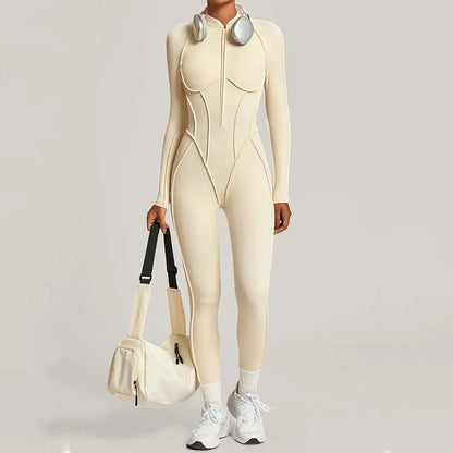 Yoga Suit Yoga Bodysuit Gym Set Women Sportswear Fitness Long Sleeve Sports Jumpsuit Female Workout Clothes One-piece Tracksuits