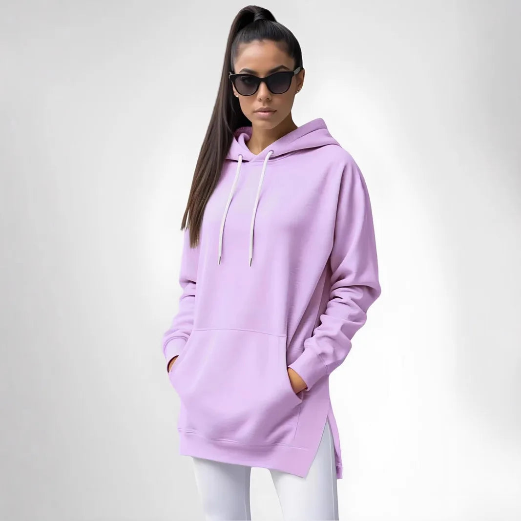 Hoodies Coats Women Solid Sweatshirts Jacket Pocket Drawstring Hooded Slight Strech Loose Casual Office Lady 2025 Spring Autumn