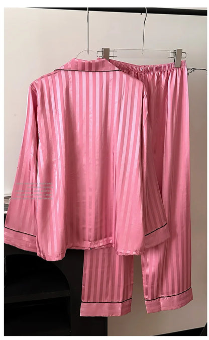 Female Pajamas Loungewear Two-Piece Set Spring Autumn New Rayon Sleepwear Pyjama Pour Femme Sexy Loose Home Clothes Lingerie