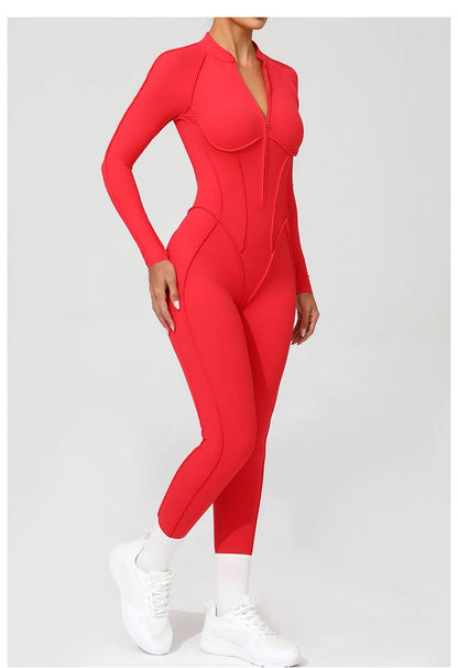 Yoga Suit Gym Set Women Training Sportswear Fitness Long Sleeved Sports Jumpsuit Women Push Up Female Workout Clothes Bodysuits