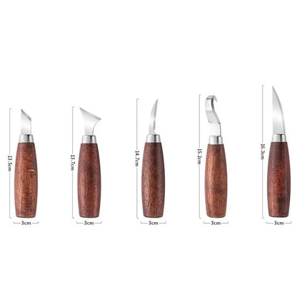 [E] 5pcs Tools For Wood Carving Chisel Woodworking Cutter Hand Tool Set Wood Carving Knife DIY Peeling Woodcarving