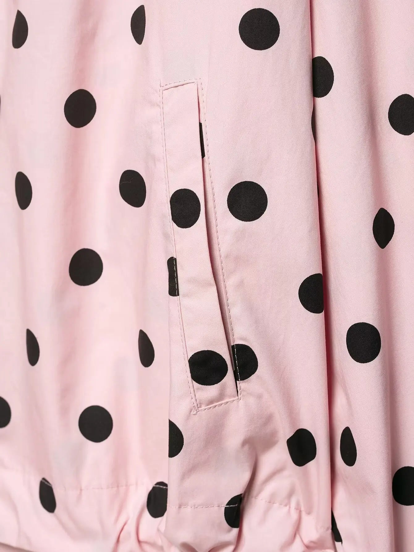 HH Women Elegant Fashion Polka Dot Pink Jacket Single Breasted High Collar Drawstring Coat Spring Lady Trend Street Outwear