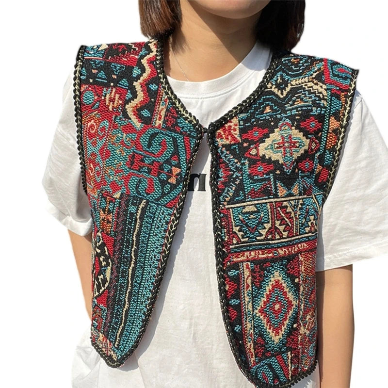 Vintage Floral Embroidery Printed Cardigan Vest Womens Elegant Sleeveless Tops Spring Summer Female Clothing Dropshipping