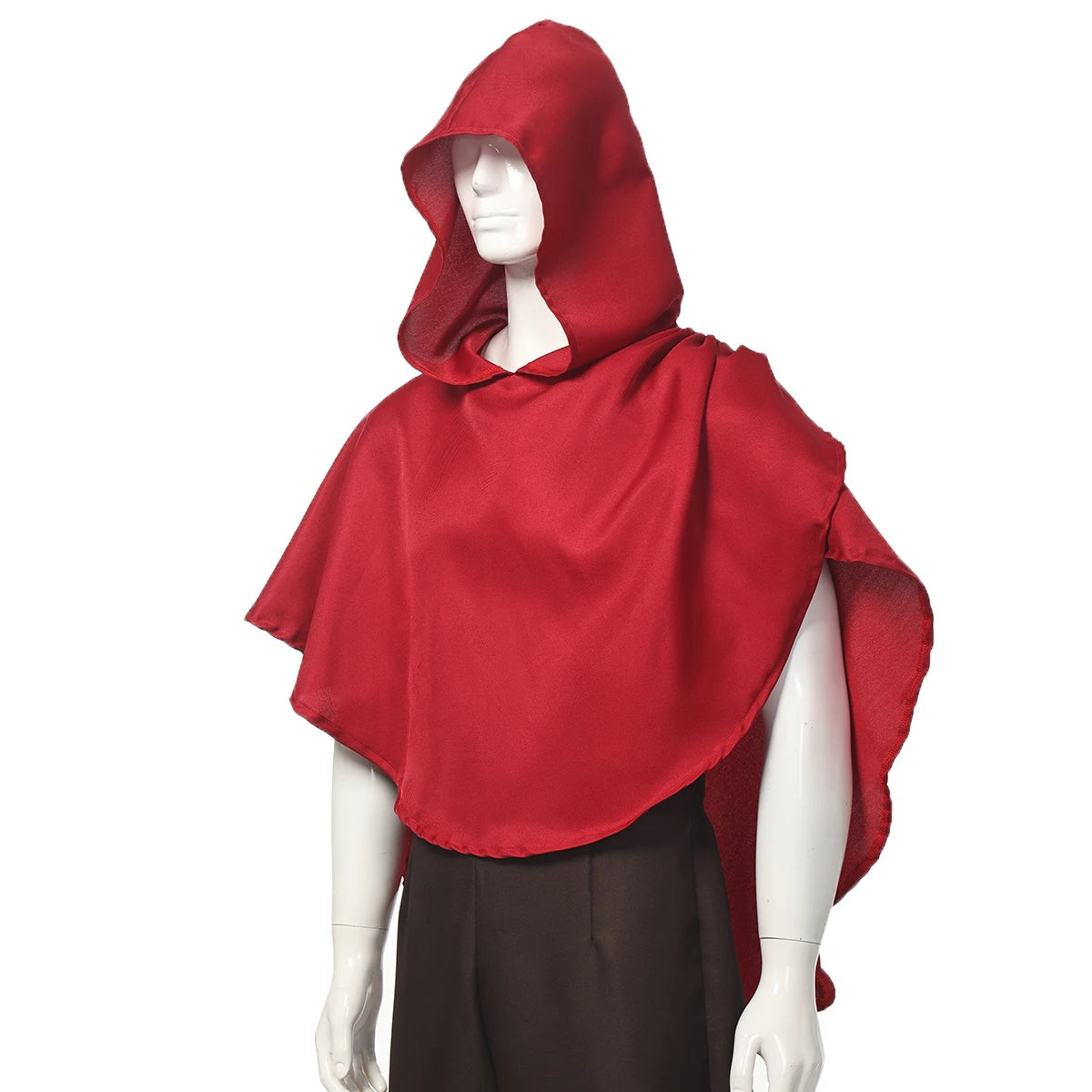 Medieval Hooded Cloak Coat for Men Medieval Cape Costume Adult Pagan Monk Robe Role Playing Short Cape