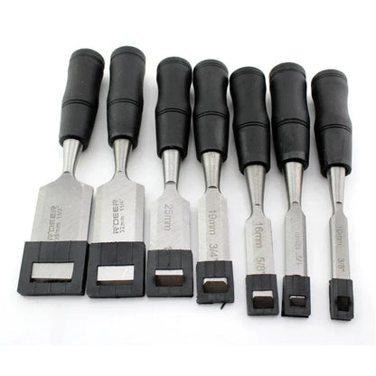 Hand Tool Wood Chisel Carbon Steel Chisel with Hammer End and Anti-Slip Handle Carpentry Tools Woodworking Chisel 19/25/32/38mm