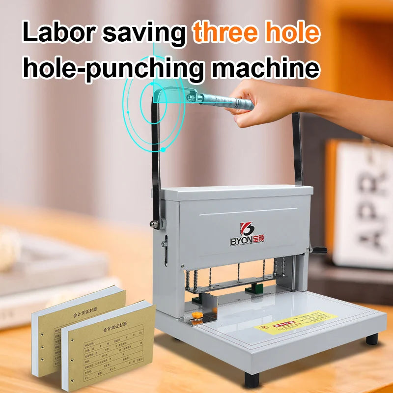 DK-45 Three Hole Punch Labor Saving Labor Variety Drills Manual 3 Motor The Drill Head Can Be Remove For Finance