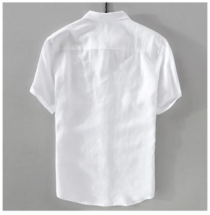 Pure Linen Short-sleeved Shirt Men&