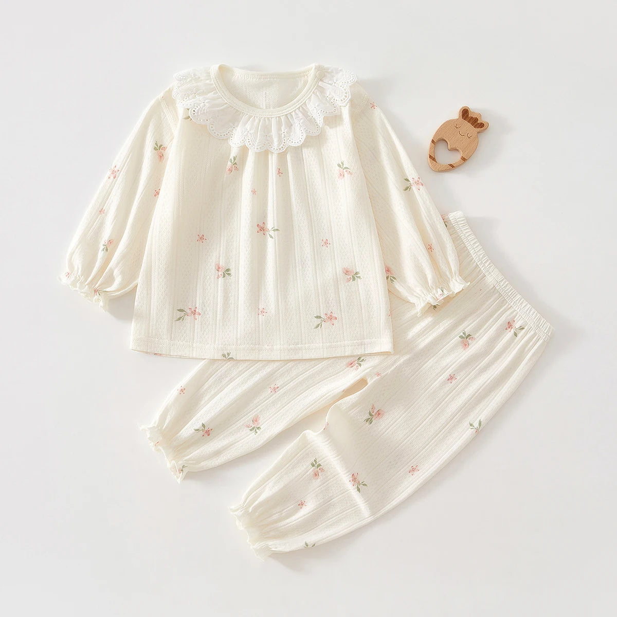 Baby Clothes Summer Outfit for Girls, Class A, 6-12 Months, Infant Air-Conditioned Clothing, Two-Piece Set, Summer Thin Fiber 80