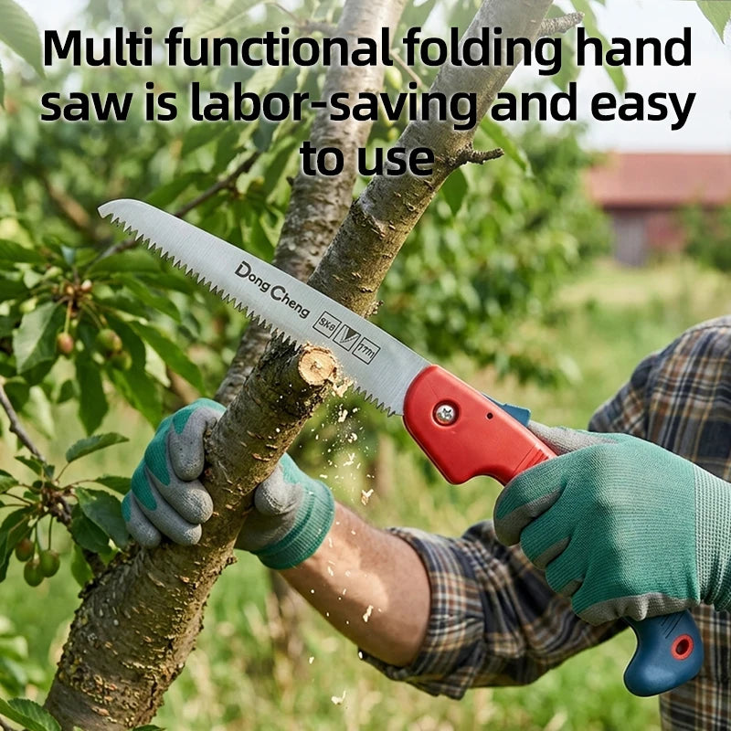 Folding Pruning Saw SK5 Alloy Steel Sharp Blade Portable Compact Garden Hand Tool for Tree Branch Wood Cutting Outdoor Camp