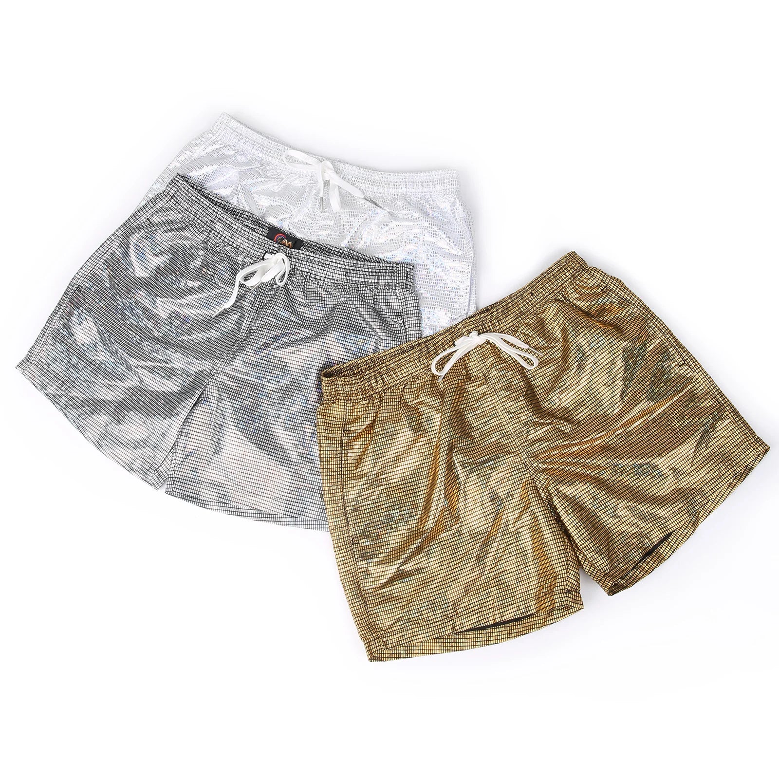 Casual Shorts Men Summer Shiny Quick-dry Beach Sports Short Pants Bottoms Man Beachwear Clothing Homewear With Pocket