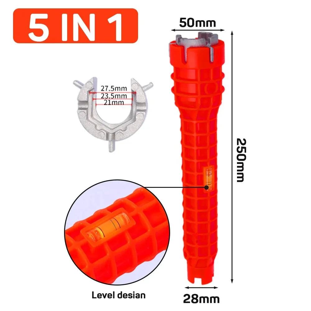 14 In 1 Sink Faucet Wrench Repair Tool Handle Double Head Wrench Spanner Tool Installer Repair Installation Hand Tools