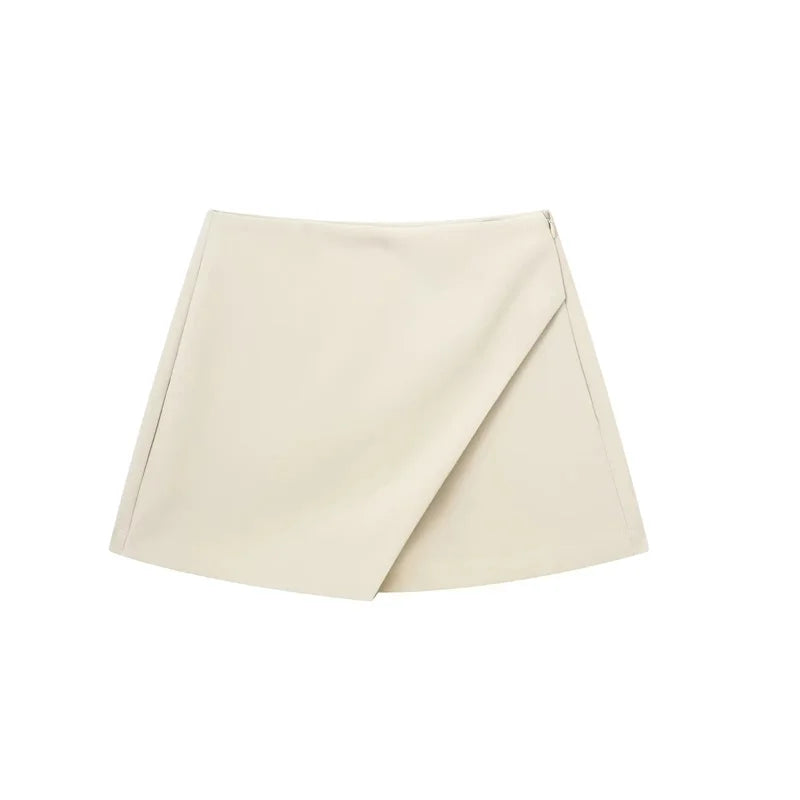 MUJER Black Skirt Shorts Women High Waist Mini Skirt Shorts Woman Fashion Asymmetric Skort For Women 2025 Summer Short Skirts