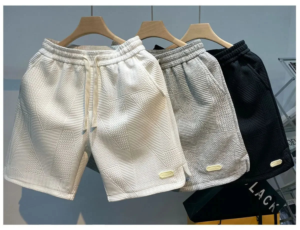 Men shorts 2024 Summer Running Shorts for Men Casual Jogging Sport Short Pants Wave Pattern Drawstring Loose Gym Sports Shorts