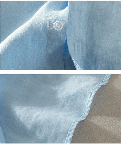 Pure Linen Short-sleeved Shirt Men&