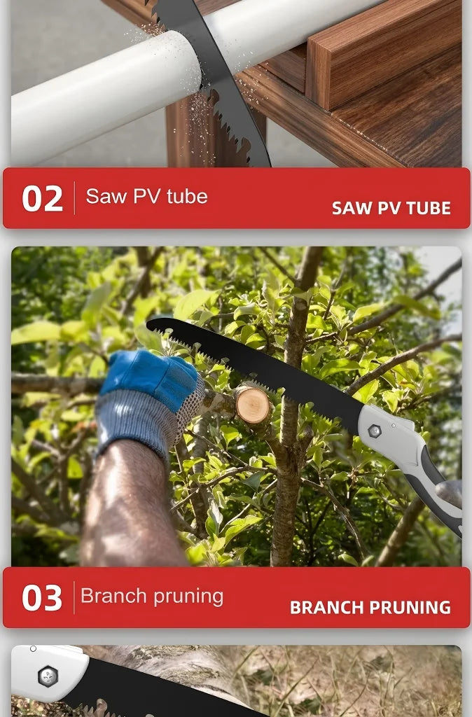 Folding Hand Saw, Multifunctional Outdoor Logging Woodworking Portable Saw, Garden Pruner for Tree Trimming, Gardening Tool