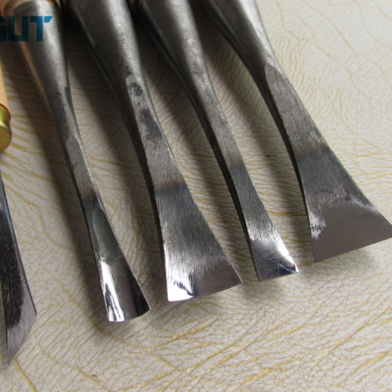 10pcs/lot Hand Wood Carving Knives Tools General Details Root Chisel Made Ground By Hand