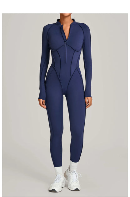 Yoga Suit Yoga Bodysuit Gym Set Women Sportswear Fitness Long Sleeve Sports Jumpsuit Female Workout Clothes One-piece Tracksuits