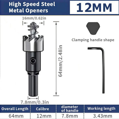 Drill bit, high-speed steel, suitable for handheld electric drills/woodworking/metal hole cutting machine electric tools